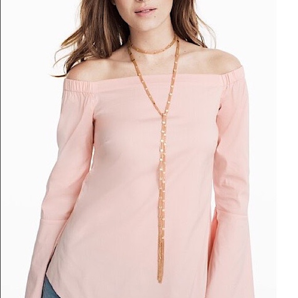 WHBM ROSE GOLD METAL LARIAT NECKLACE